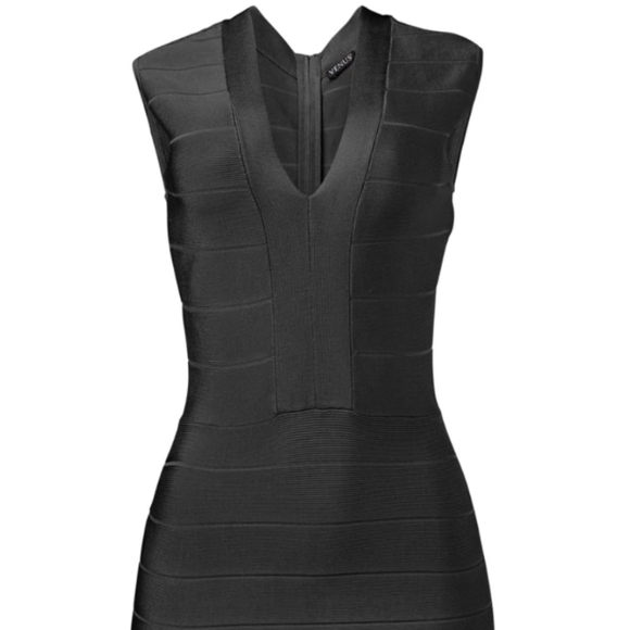 VENUS Bandage Layered Fringe Plunging Neck Sleeveless Cocktail Purple Dress - Picture 12 of 15